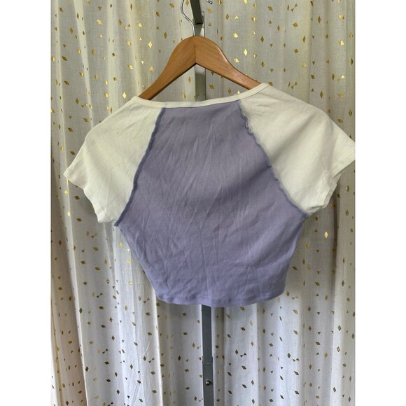 NWOT Pacsun Pacific Sunwear 100% Cotton Script Notched Raglan Crop T-Shirt S - Picture 4 of 6